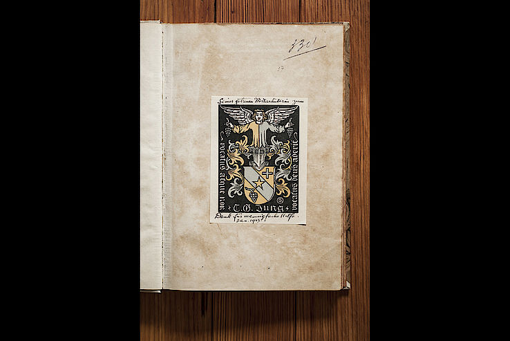 Ex Libris von C. G. Jung mit persönlicher Widmung an Marie-Louise von Franz