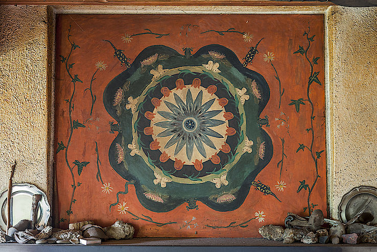 Mandala au-dessus de la cheminée